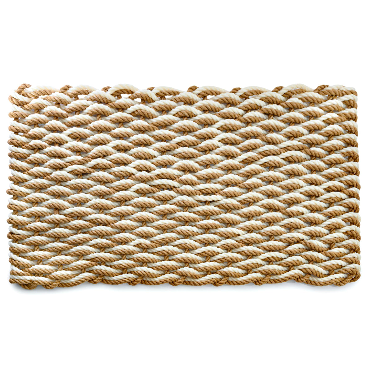 MAINEVENT lobster rope mat in sand colors at the front door adds a welcoming touch.