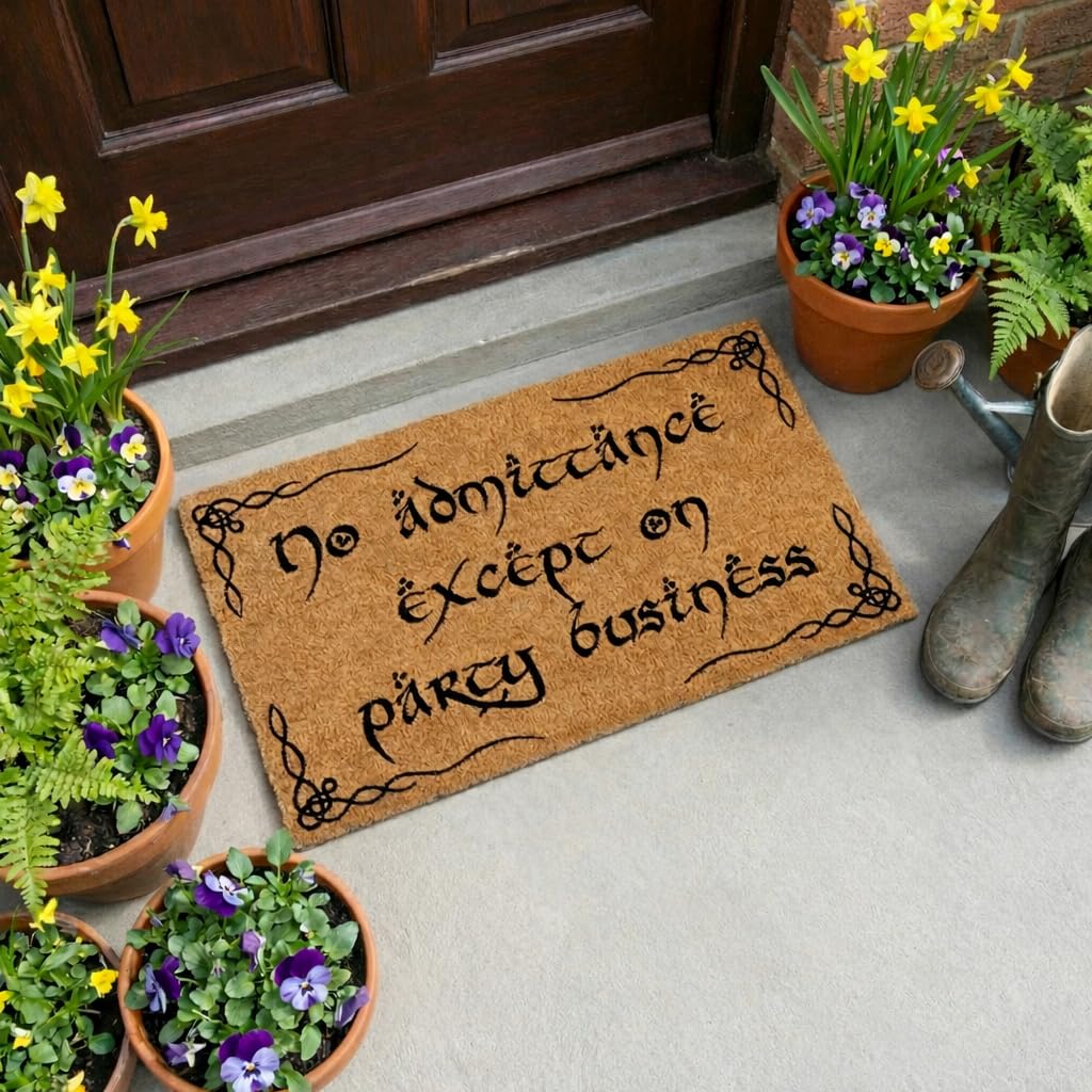 MAINEVENT LOTR welcome mat for porch with ring-inspired design and durable outdoor-ready build.