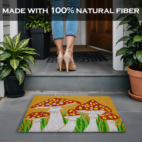 MAINEVENT Mushroom Doormat fiber detail highlights long-lasting material.