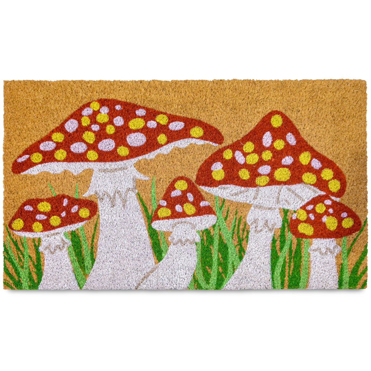 MAINEVENT Mushroom Doormat front view; ideal for covered outdoor spaces.