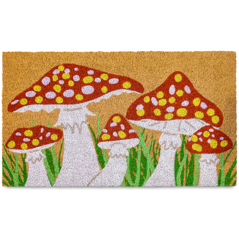 MAINEVENT Mushroom Doormat front view; ideal for covered outdoor spaces.