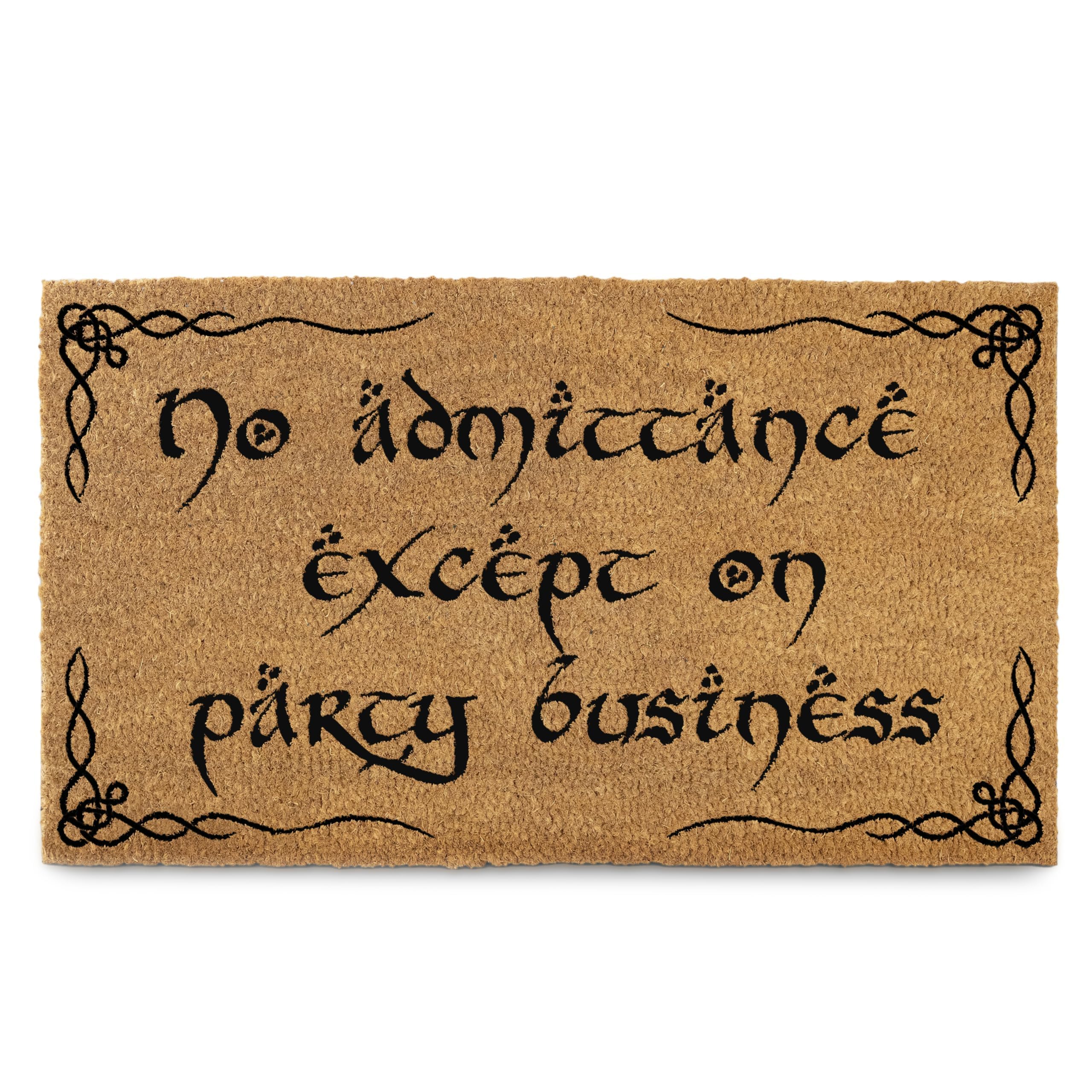 MAINEVENT No Admittance door mat design welcomes guests and traps dirt at the doorstep.