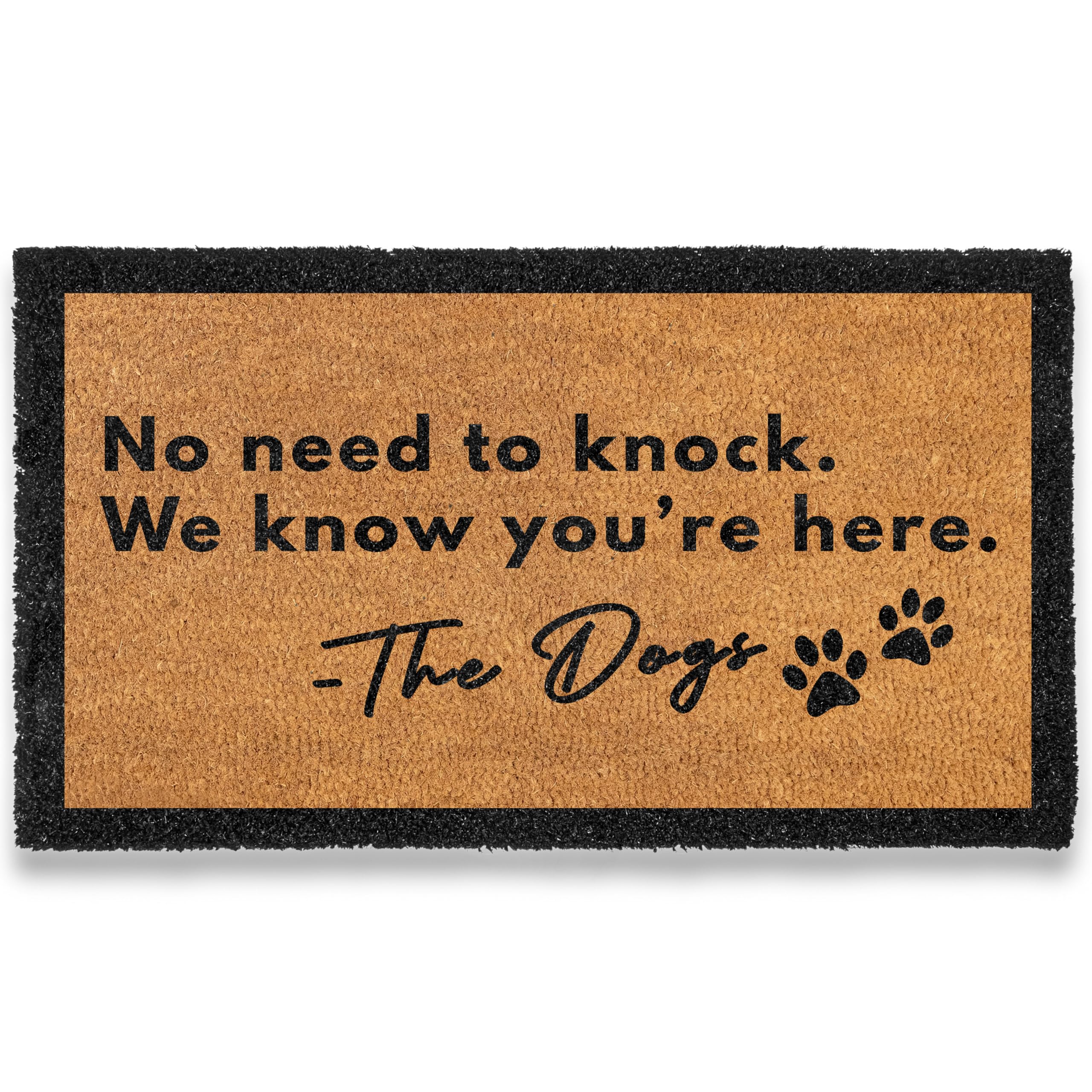 MAINEVENT no-need-to-knock-doormat front view welcoming guests with playful vibe