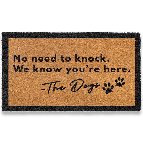 MAINEVENT no-need-to-knock-doormat front view welcoming guests with playful vibe