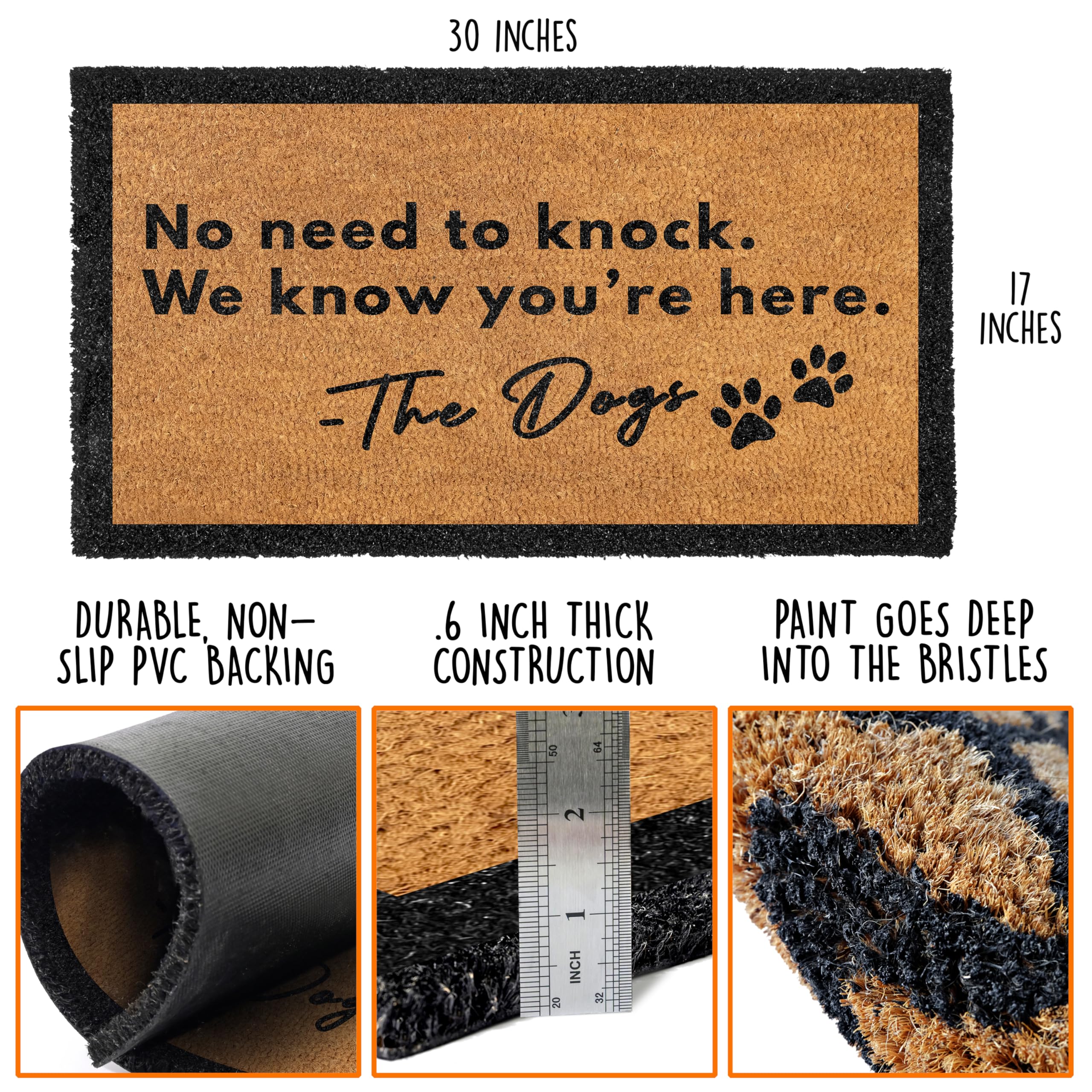 MAINEVENT no-need-to-knock-doormat on covered patio, rain-ready and durable