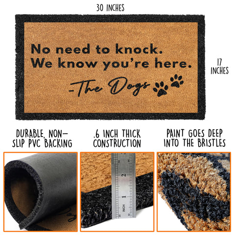 MAINEVENT no-need-to-knock-doormat on covered patio, rain-ready and durable