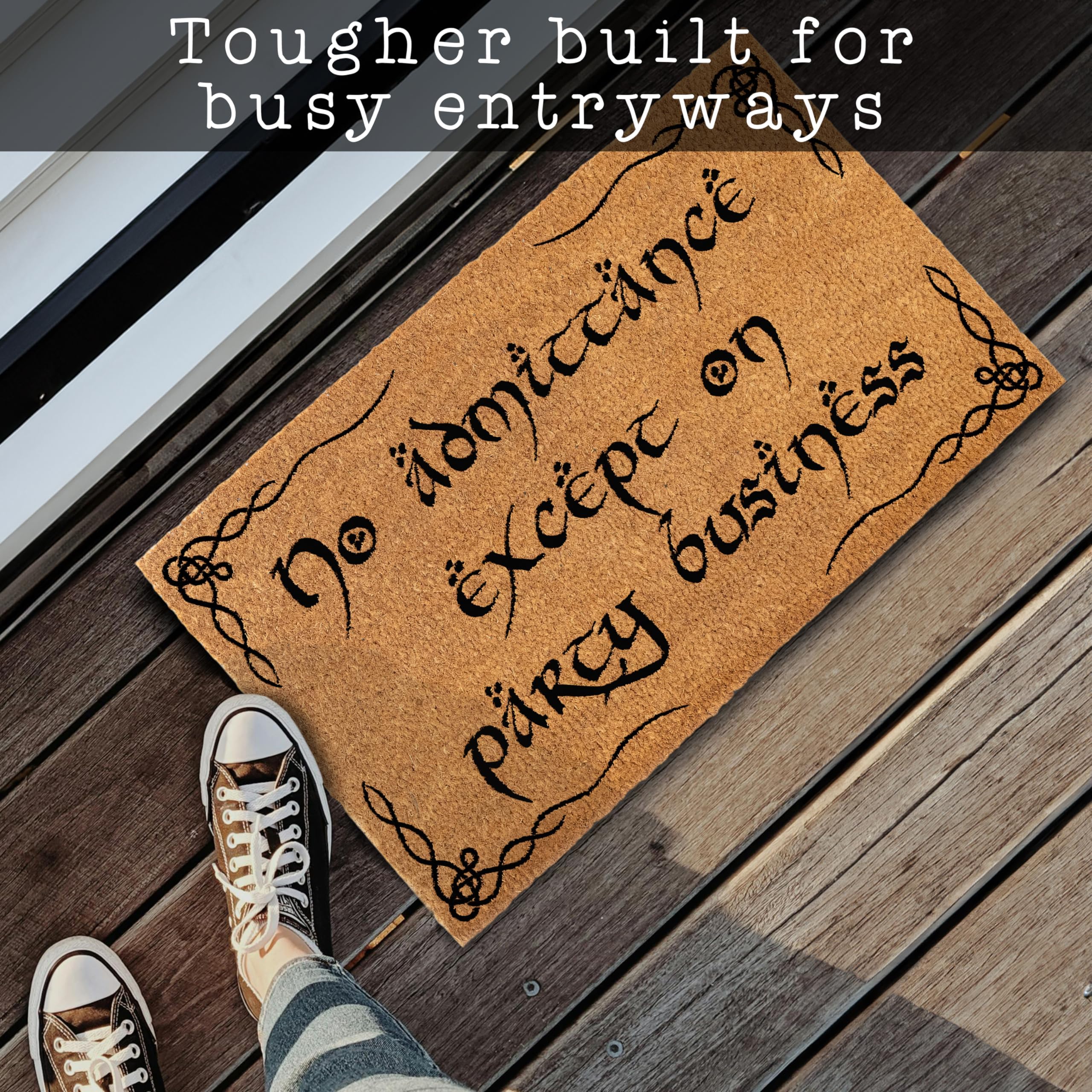 MAINEVENT Non-slip PVC backing keeps the mat in place for confident greetings.