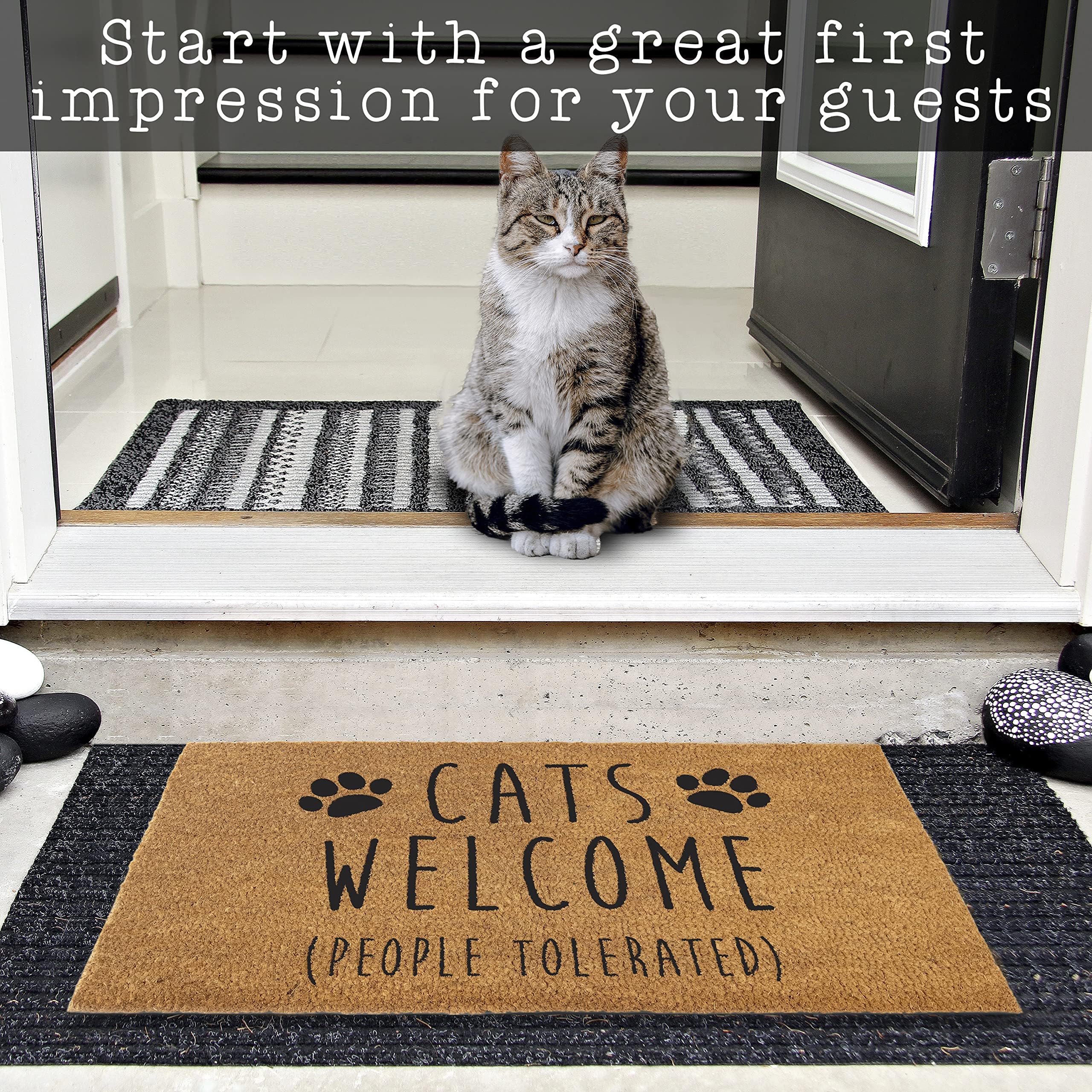 MAINEVENT non-slip-pvc-backing keeps the mat in place on slick entryways.