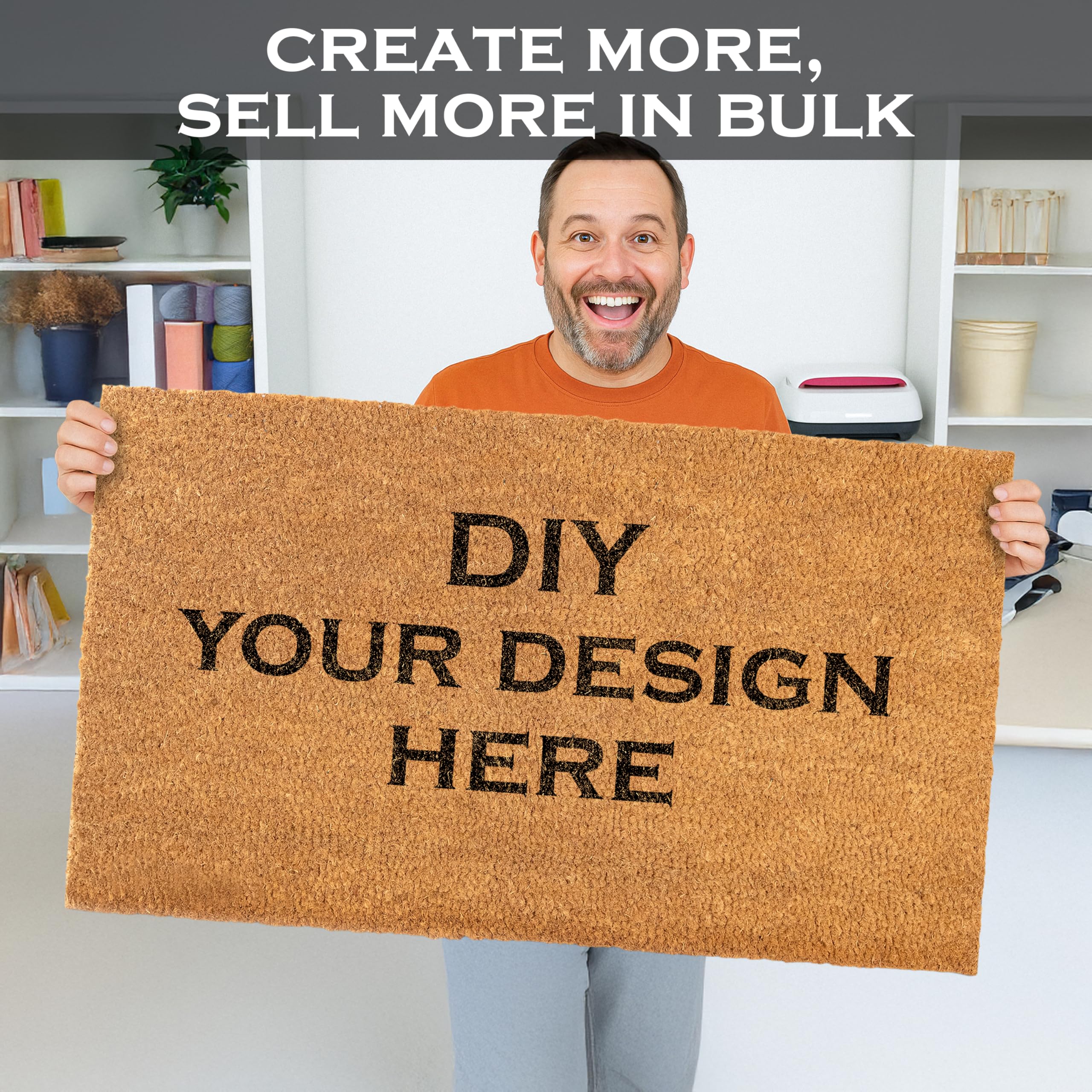 MAINEVENT oversized welcome mat with non-slip backing stays in place.