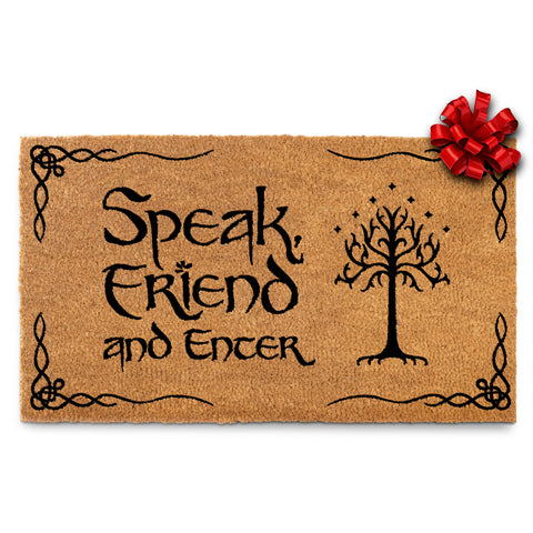 Expressive Speak Friend and Enter quote adds playful curb appeal