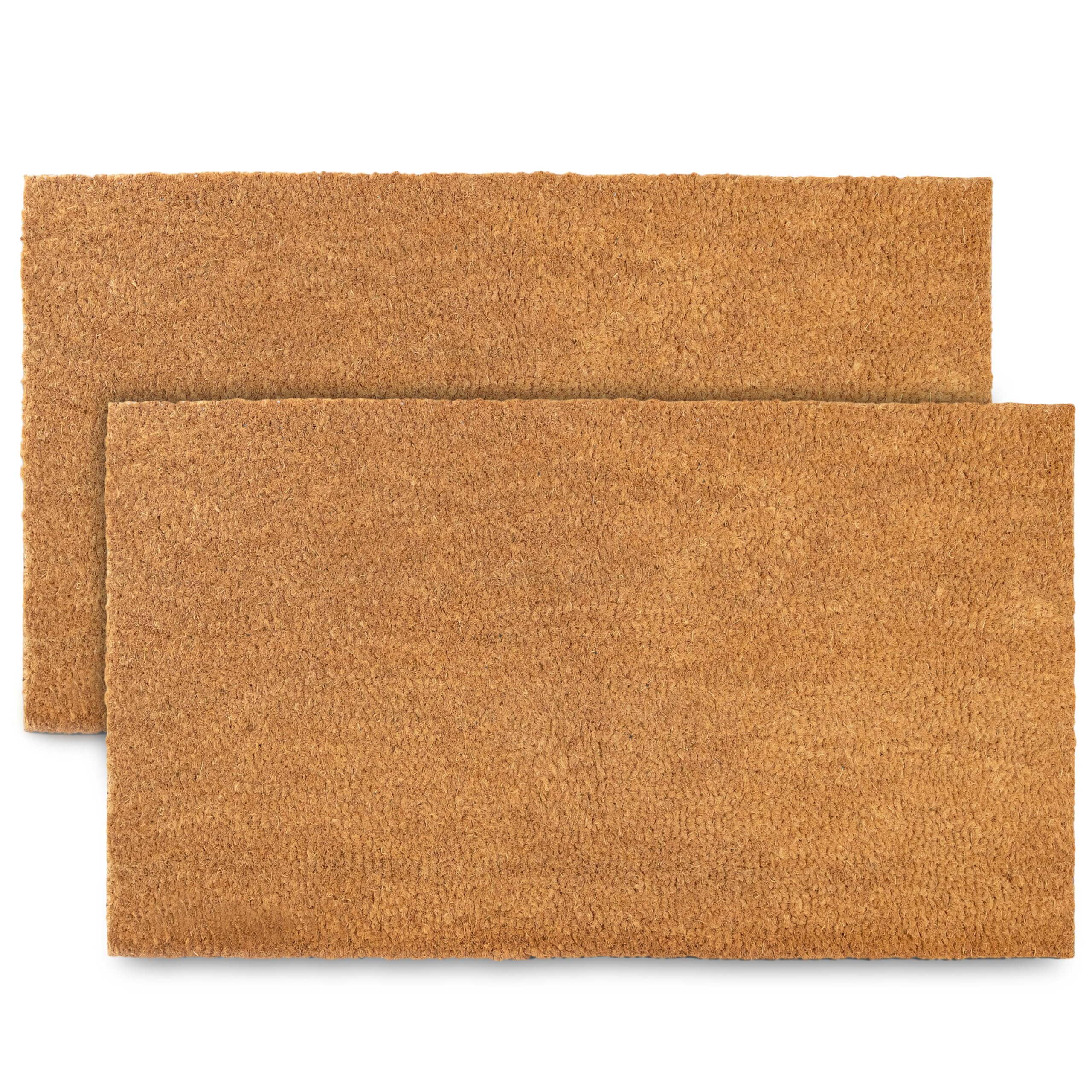 MAINEVENT Plain Coir Doormat texture close-up highlights durable natural fibers for outdoor entry