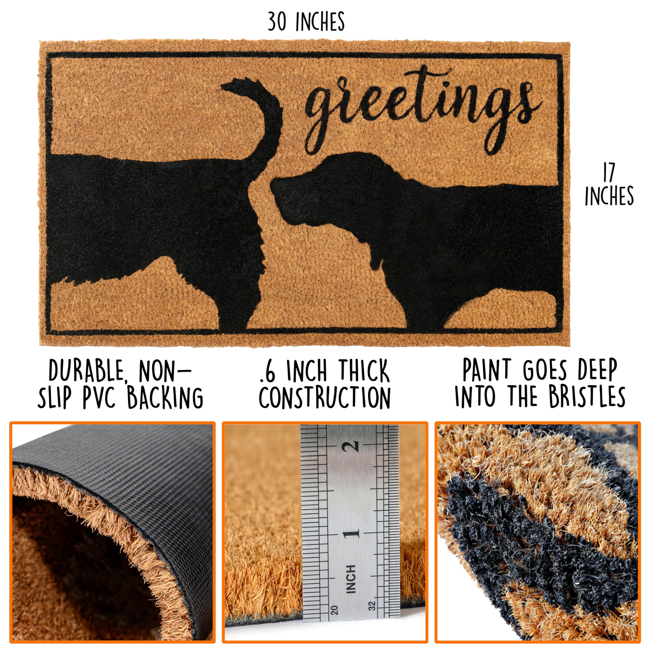 MAINEVENT puppy doormat welcomes guests with playful charm and pet-friendly notes.