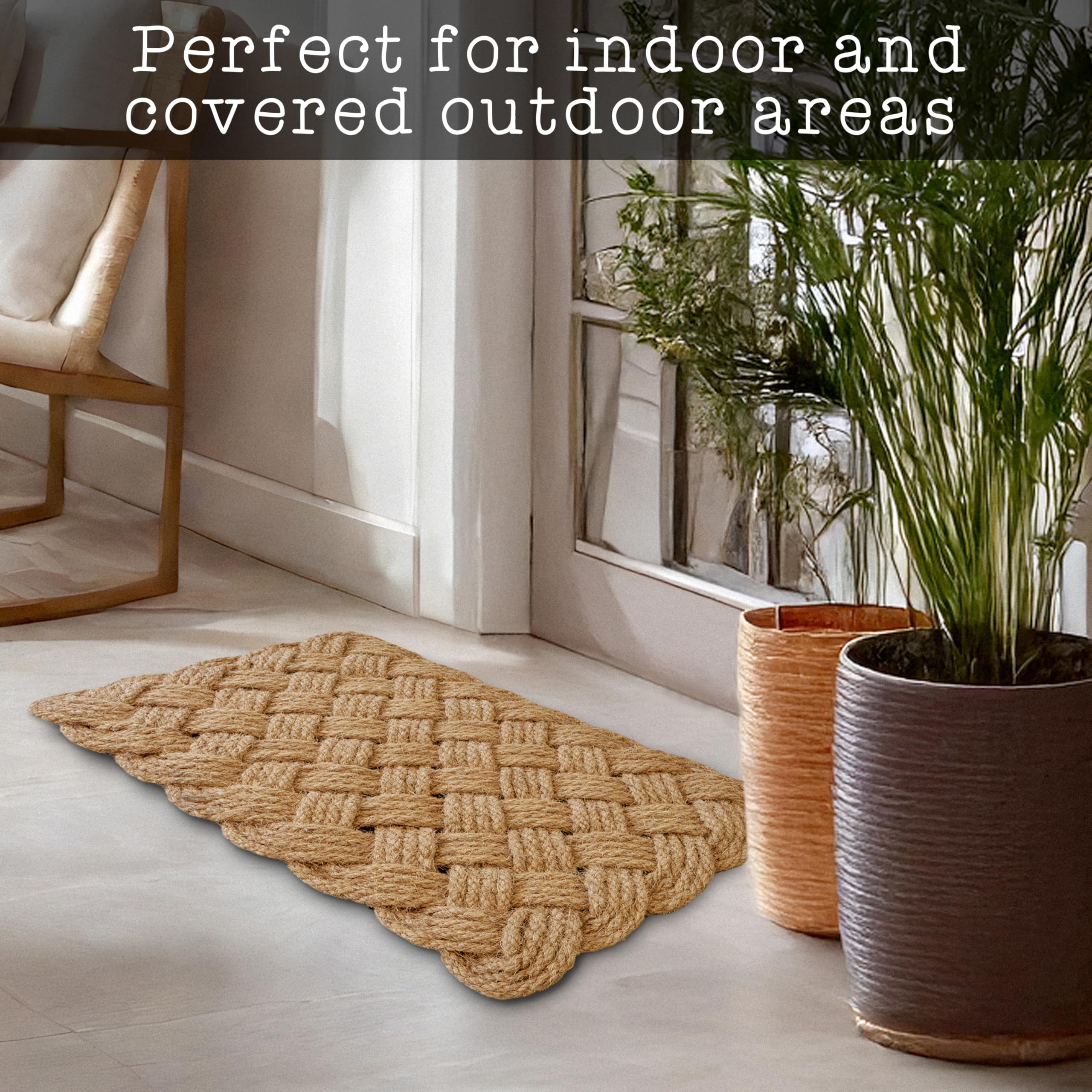 MAINEVENT rope doormat 30x17 inch frames a spacious welcome.