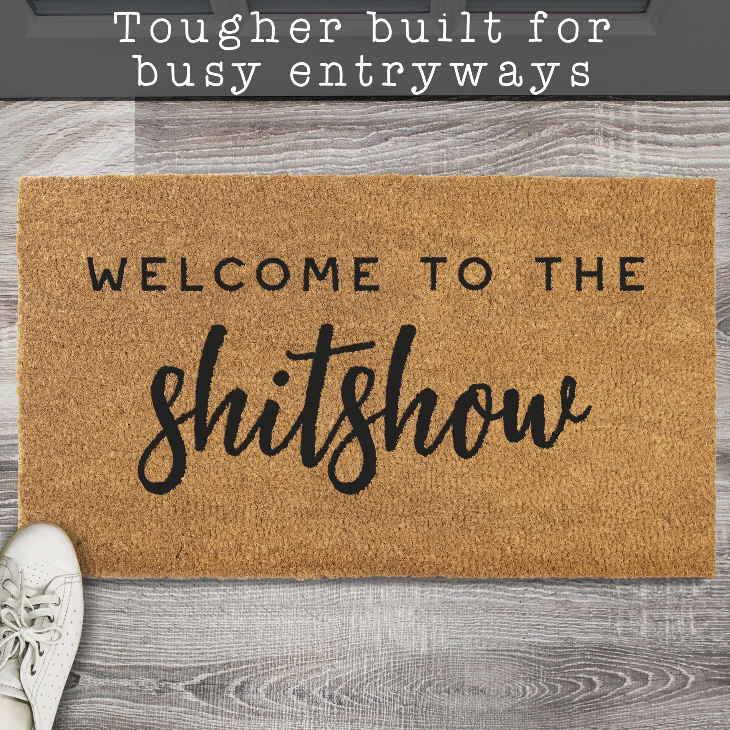 MAINEVENT Shitshow outdoor entry mat for covered spaces that resists wear