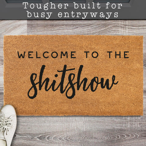 MAINEVENT Shitshow outdoor entry mat for covered spaces that resists wear