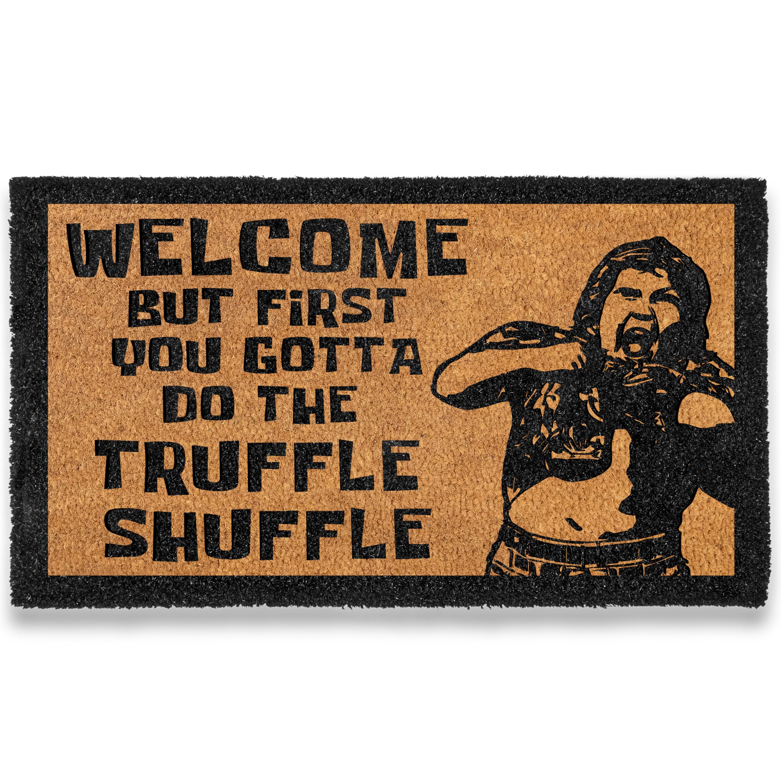 MAINEVENT shuffle door mat outdoor 30x17 welcomes guests with durable fibers for covered entrances.