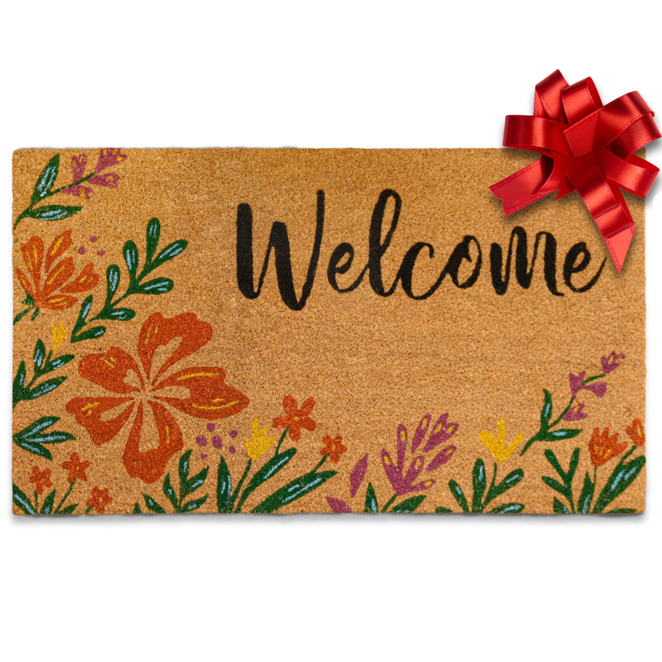 MAINEVENT spring door mat for front entry enhances seasonal charm.