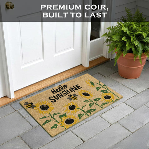 MAINEVENT sunflower welcome mat placed on porch for cheerful curb appeal