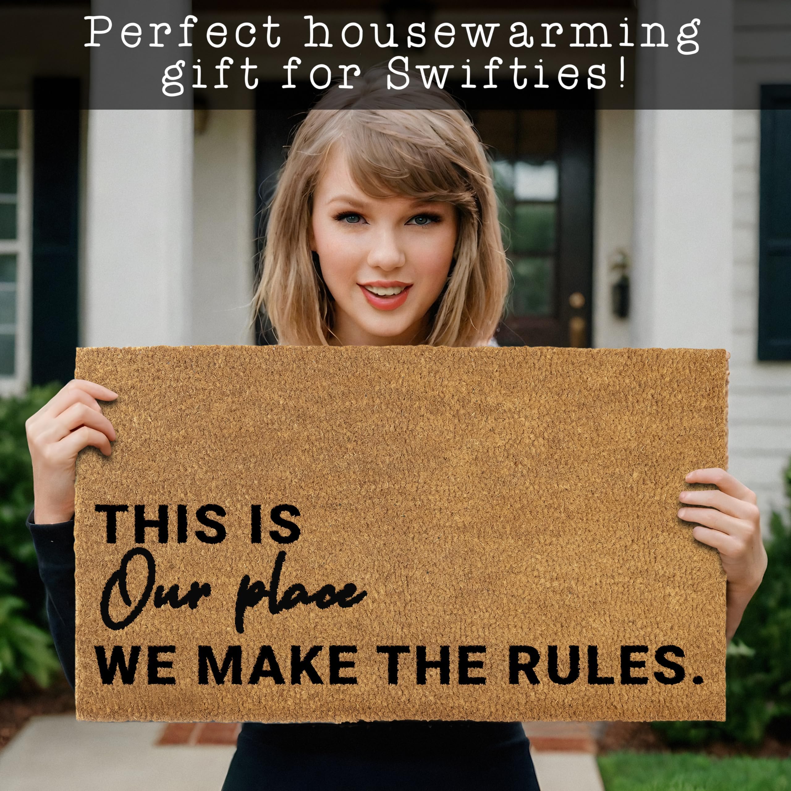 MAINEVENT We Make The Rules mat on porch demonstrates weather-ready design