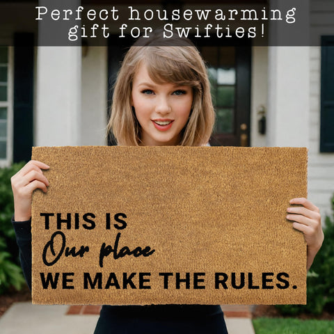 MAINEVENT We Make The Rules mat on porch demonstrates weather-ready design