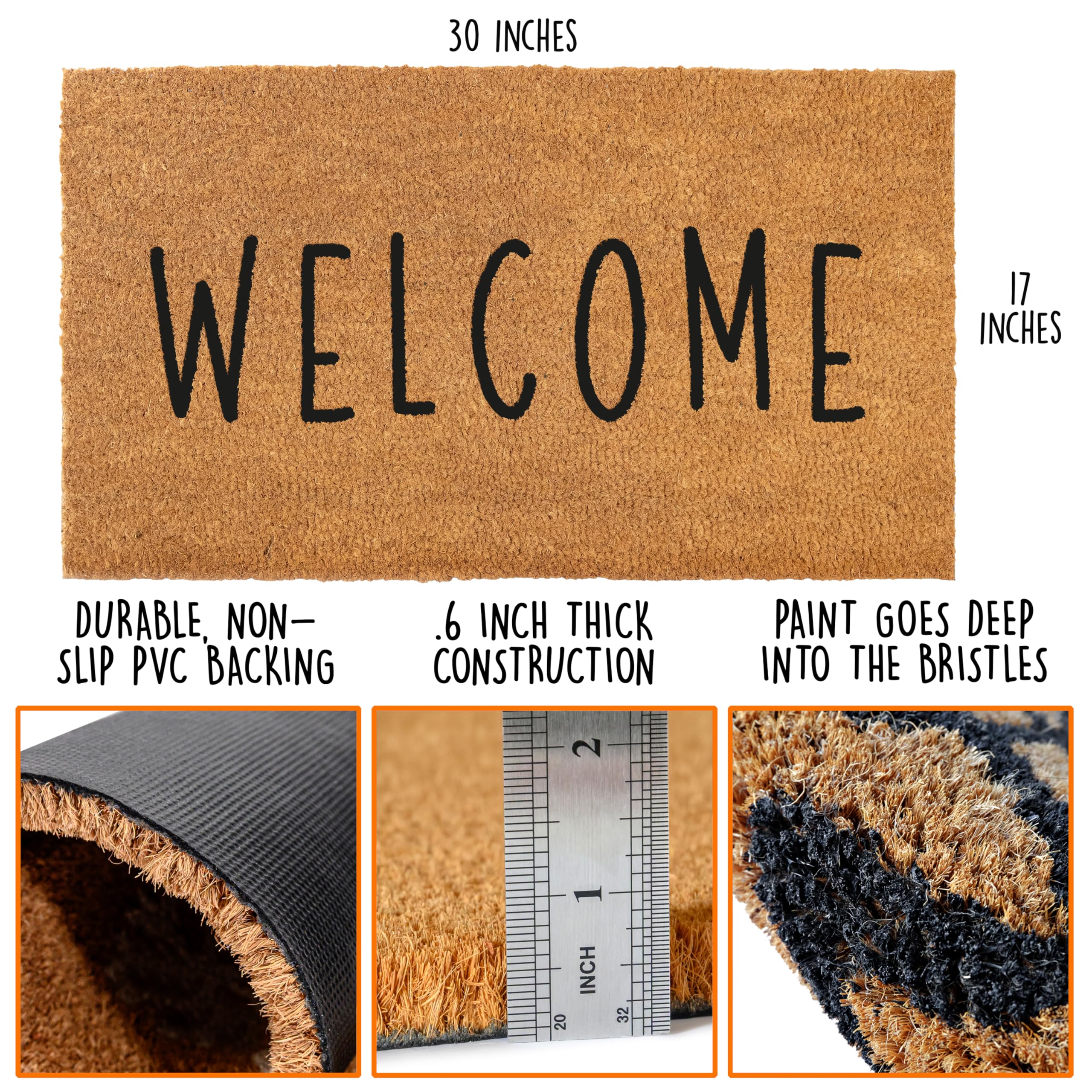 MAINEVENT coco fiber mat highlights natural texture and robust outdoor wear.
