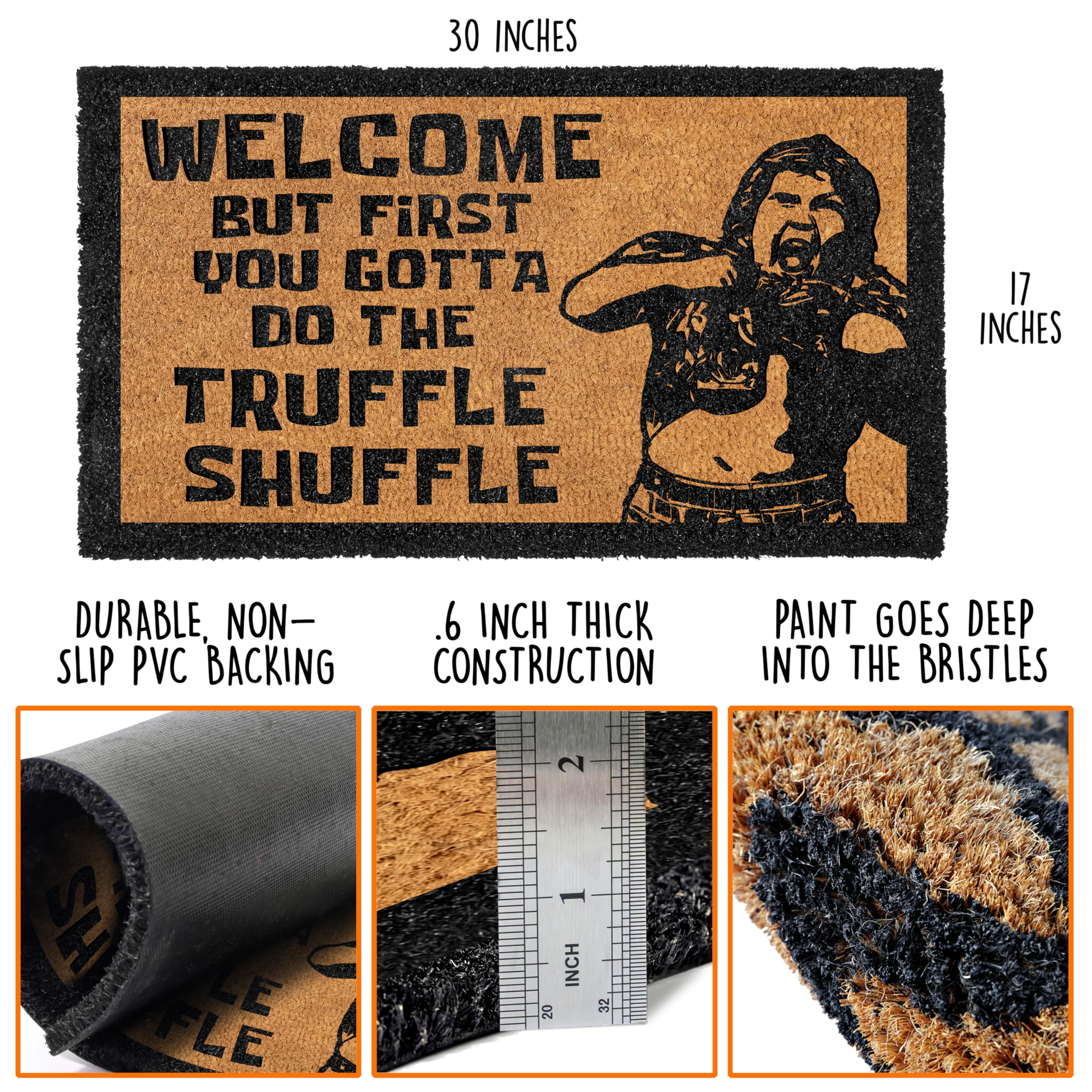 MAINEVENT welcome mat funny shuffle porch adds curb appeal for your covered patio.