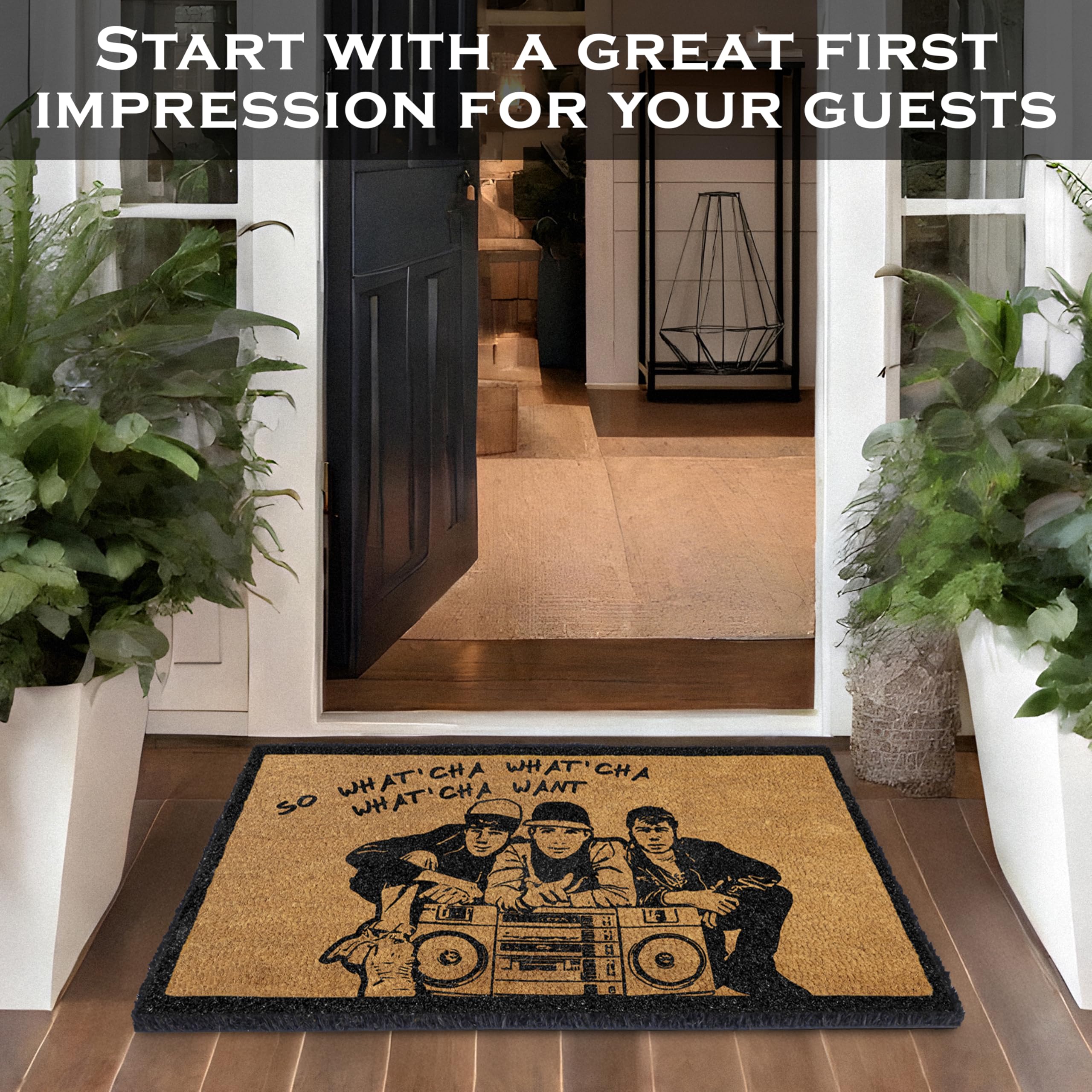 MAINEVENT What'cha Want door mat 30x17 durable pile for heavy use.