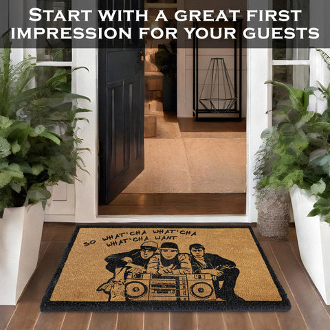 MAINEVENT What'cha Want door mat 30x17 durable pile for heavy use.
