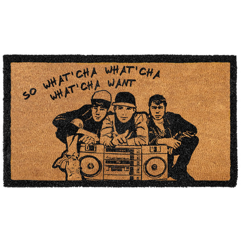 MAINEVENT What'cha Want door mat 30x17 front view shows durable outdoor fibers.