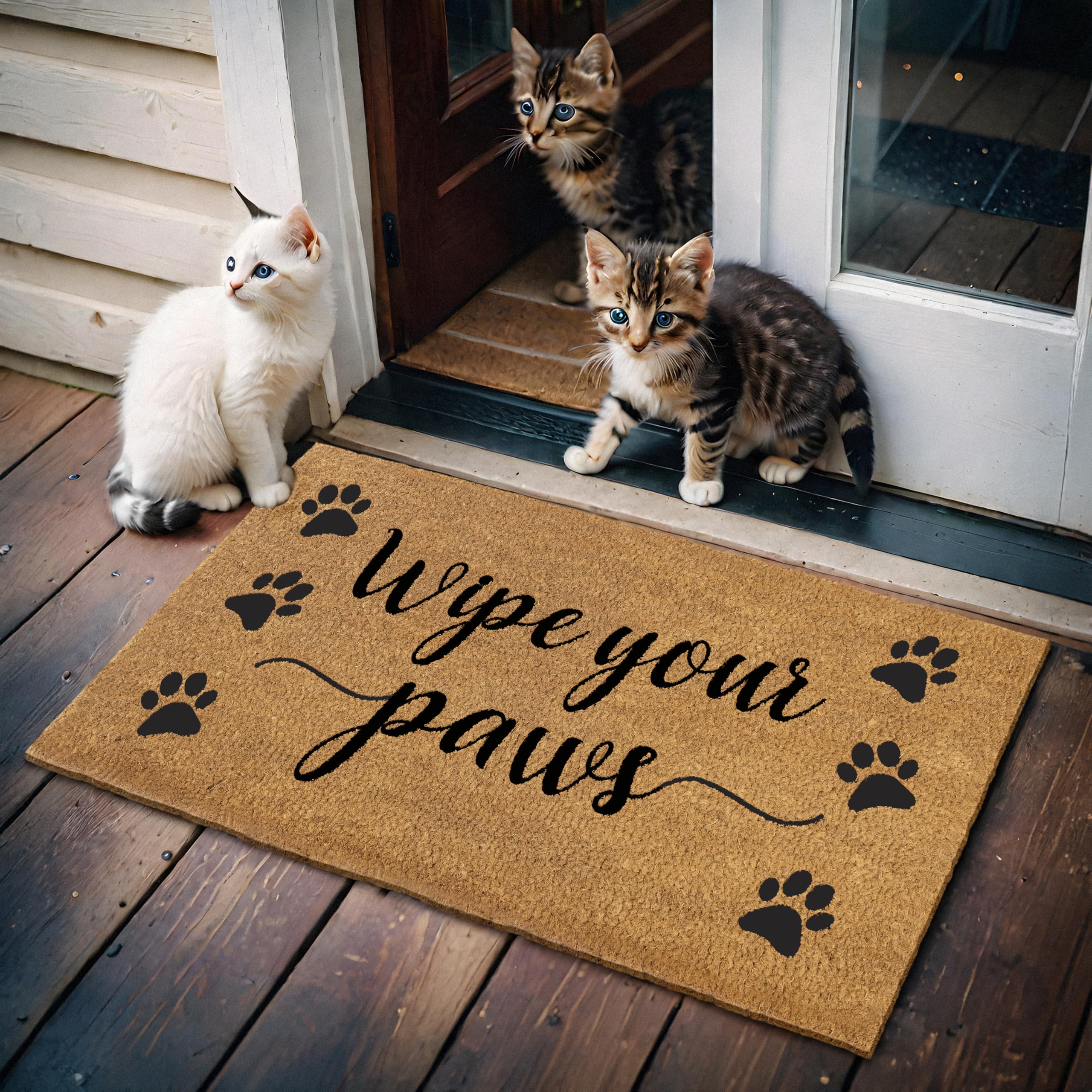MAINEVENT Wipe Your Paws coir fiber mat withstands year-round use at the doorway.