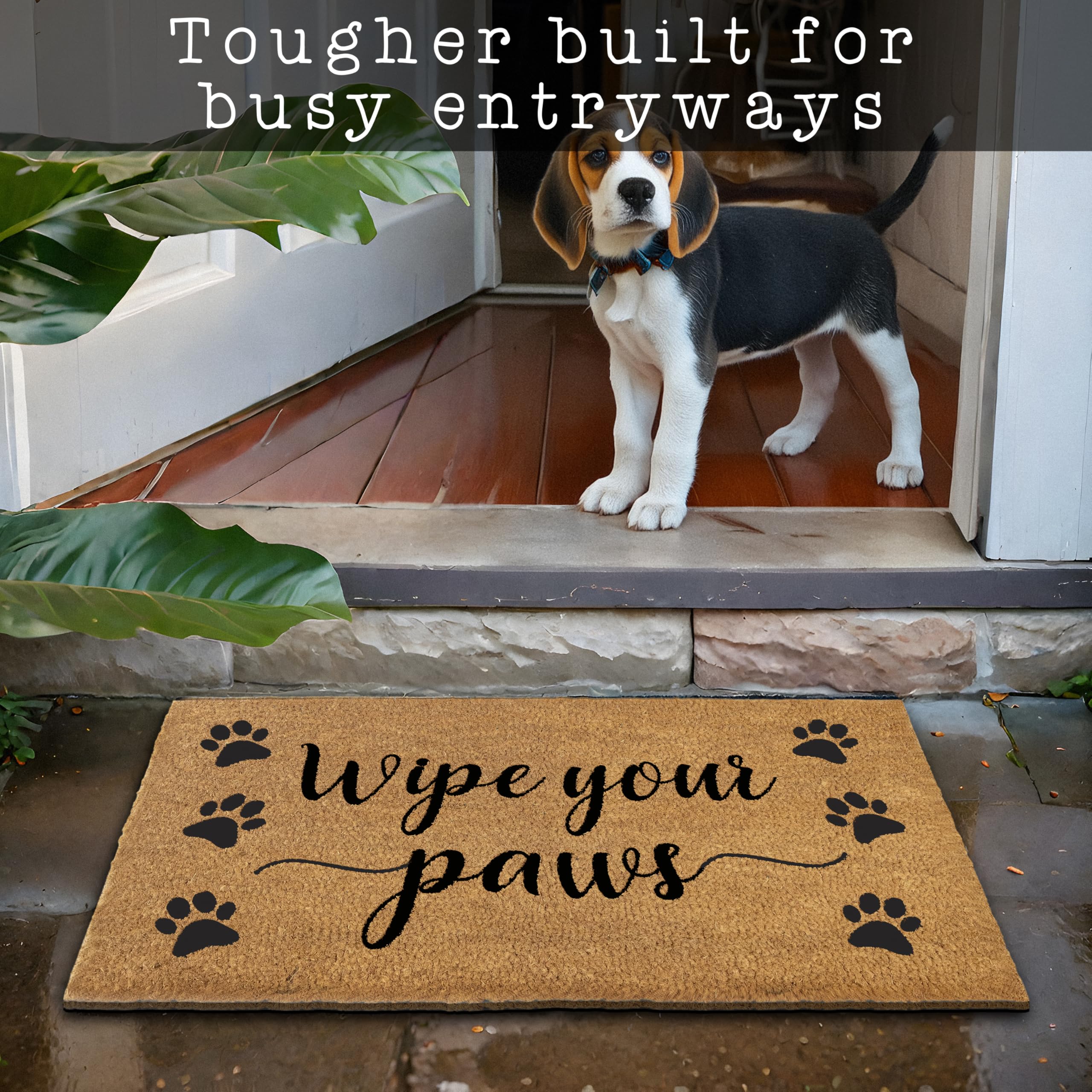 MAINEVENT Wipe Your Paws welcome mat adds daily humor to your entry.
