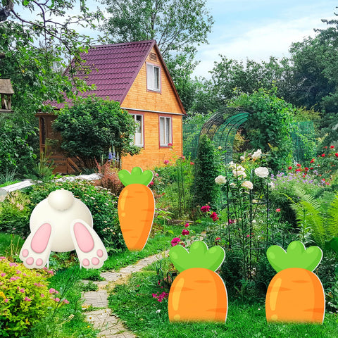 Maitys 12-stakes pack enables quick, stable Easter yard setup.