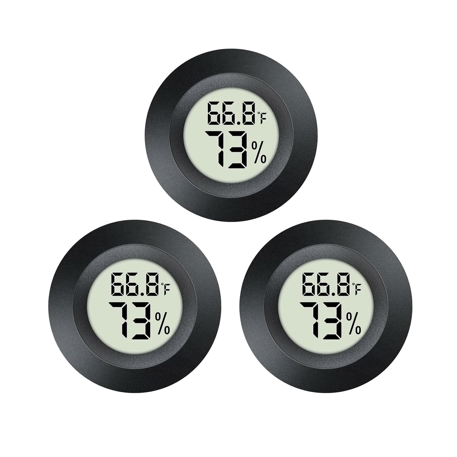 Maiweitong mini round hygrometer three-pack for reliable ambient temperature and humidity monitoring.