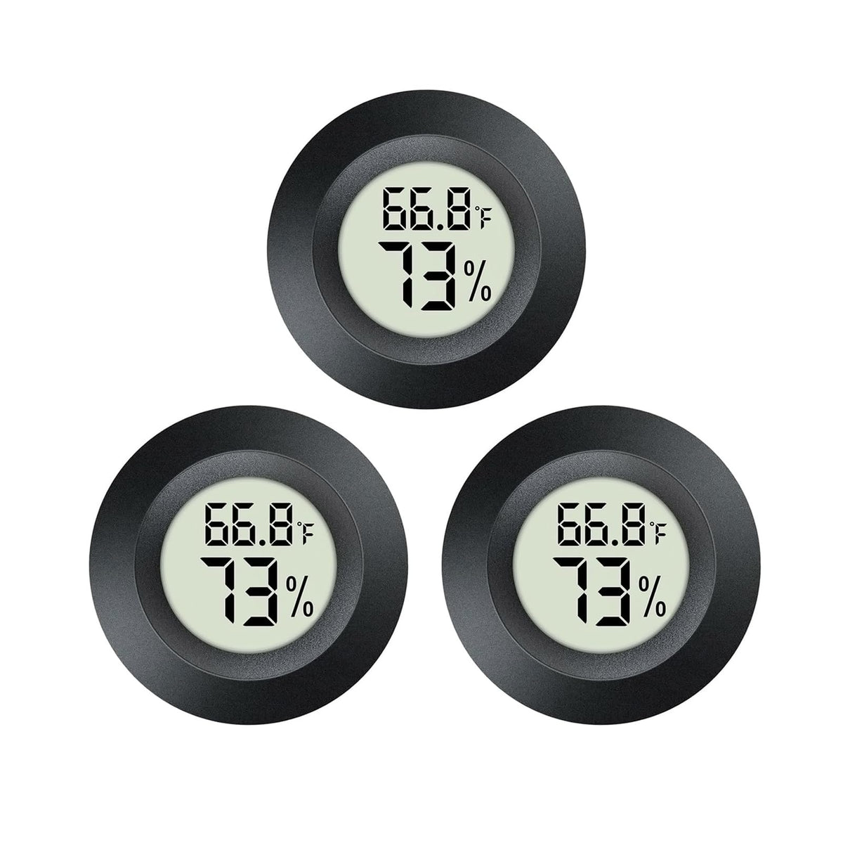 Maiweitong mini round hygrometer three-pack for reliable ambient temperature and humidity monitoring.