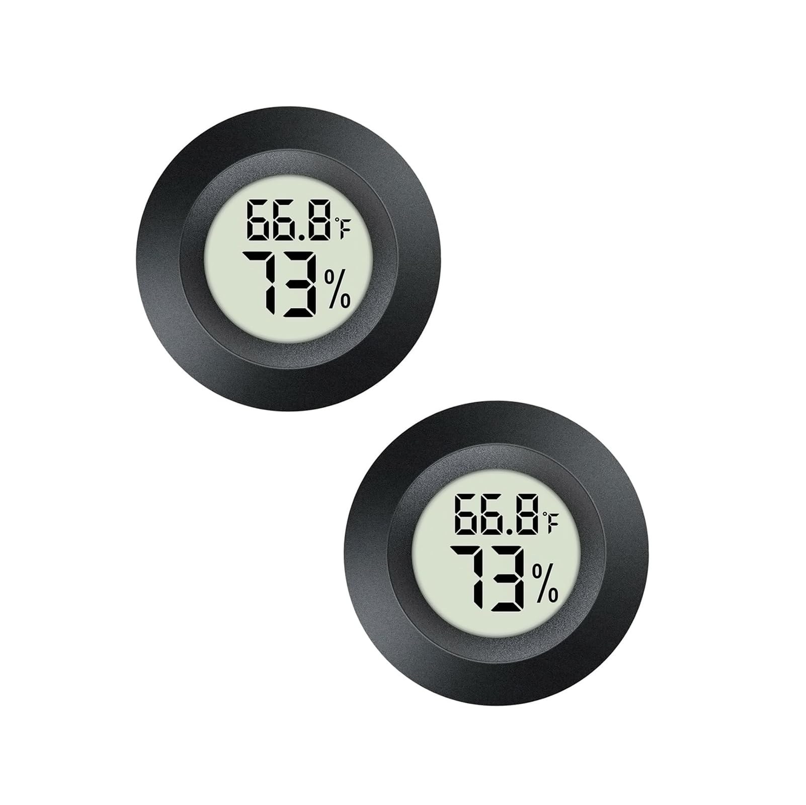 Maiweitong round digital hygrometer shows temperature and humidity for indoor accuracy.
