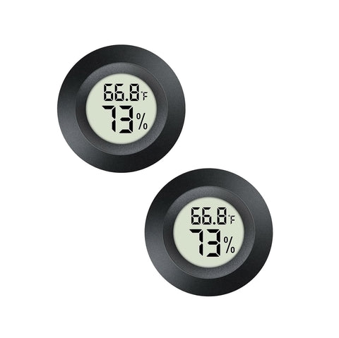 Maiweitong round digital hygrometer shows temperature and humidity for indoor accuracy.