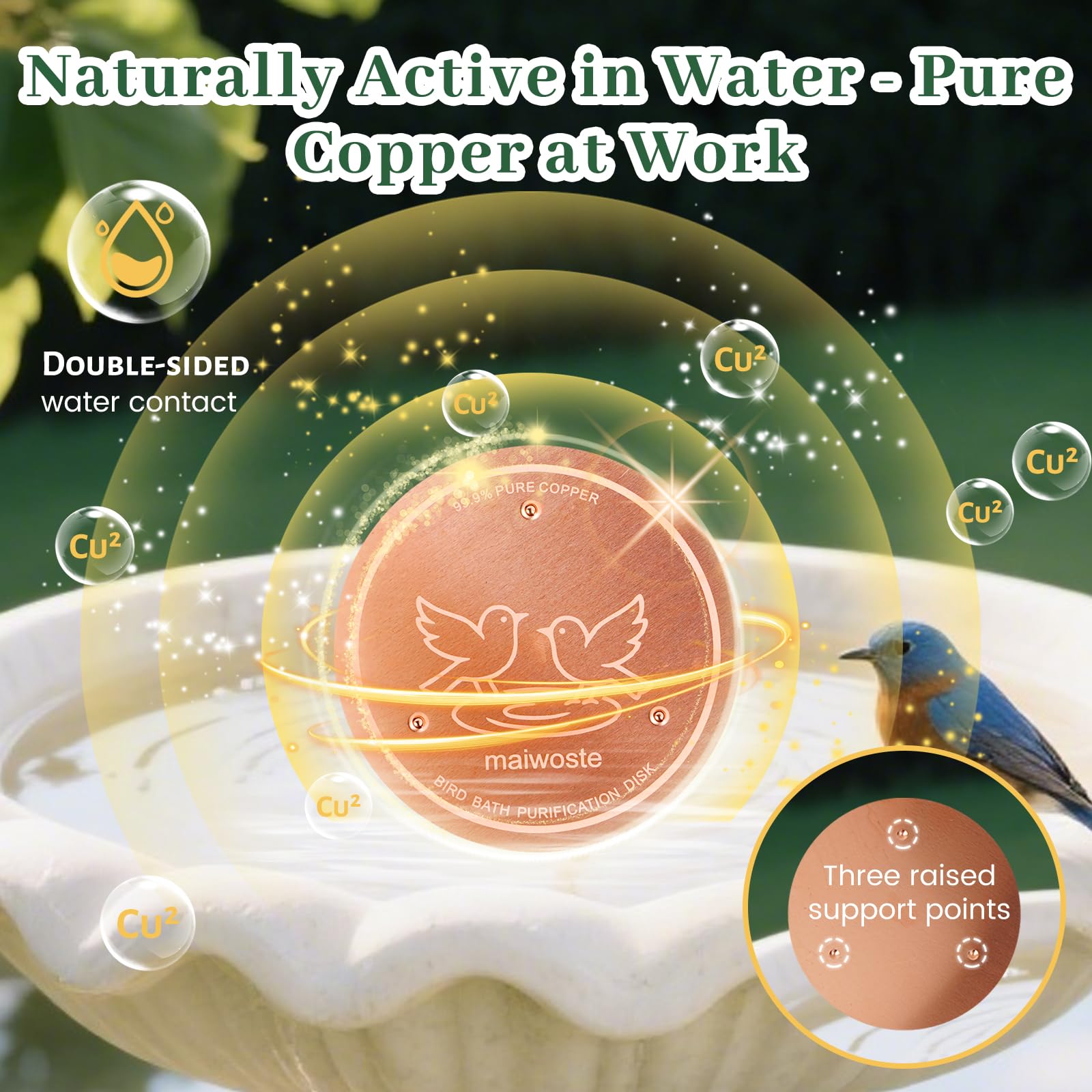 maiwoste 0.6mm copper disk resists weather for year-round use.