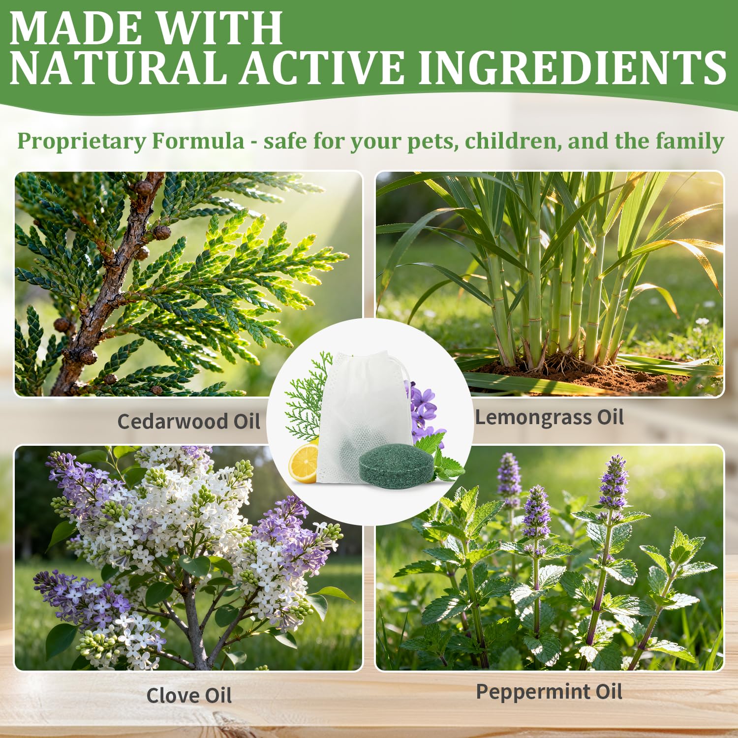 Majero natural pest repellent pouches in closets deter pests.