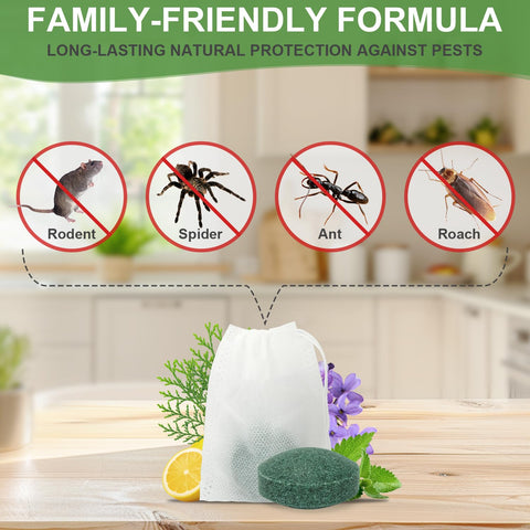 Majero peppermint-lemon oil ingredients repel rodents with a natural scent.