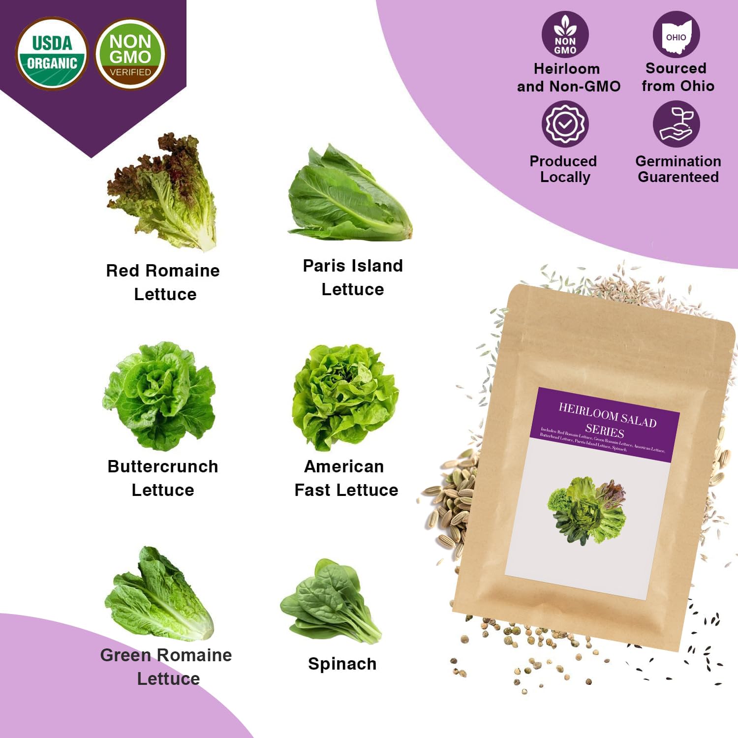 Majero seed pod kit variety with lettuce and spinach for home hydroponics.
