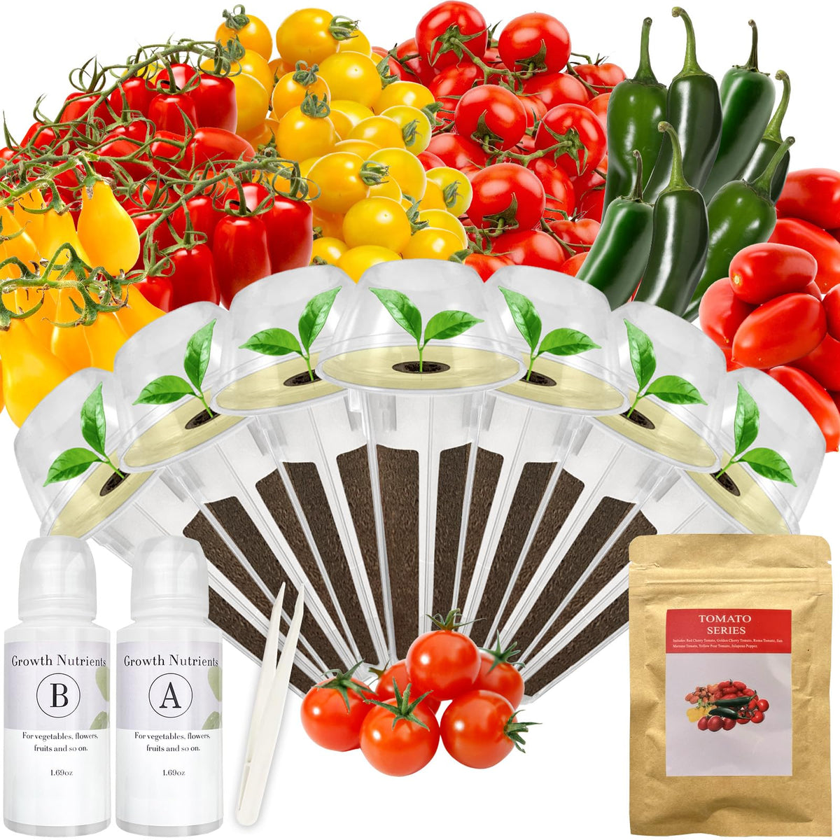Majero tomato seed pod kit with AeroGarden compatibility for easy home hydroponics.