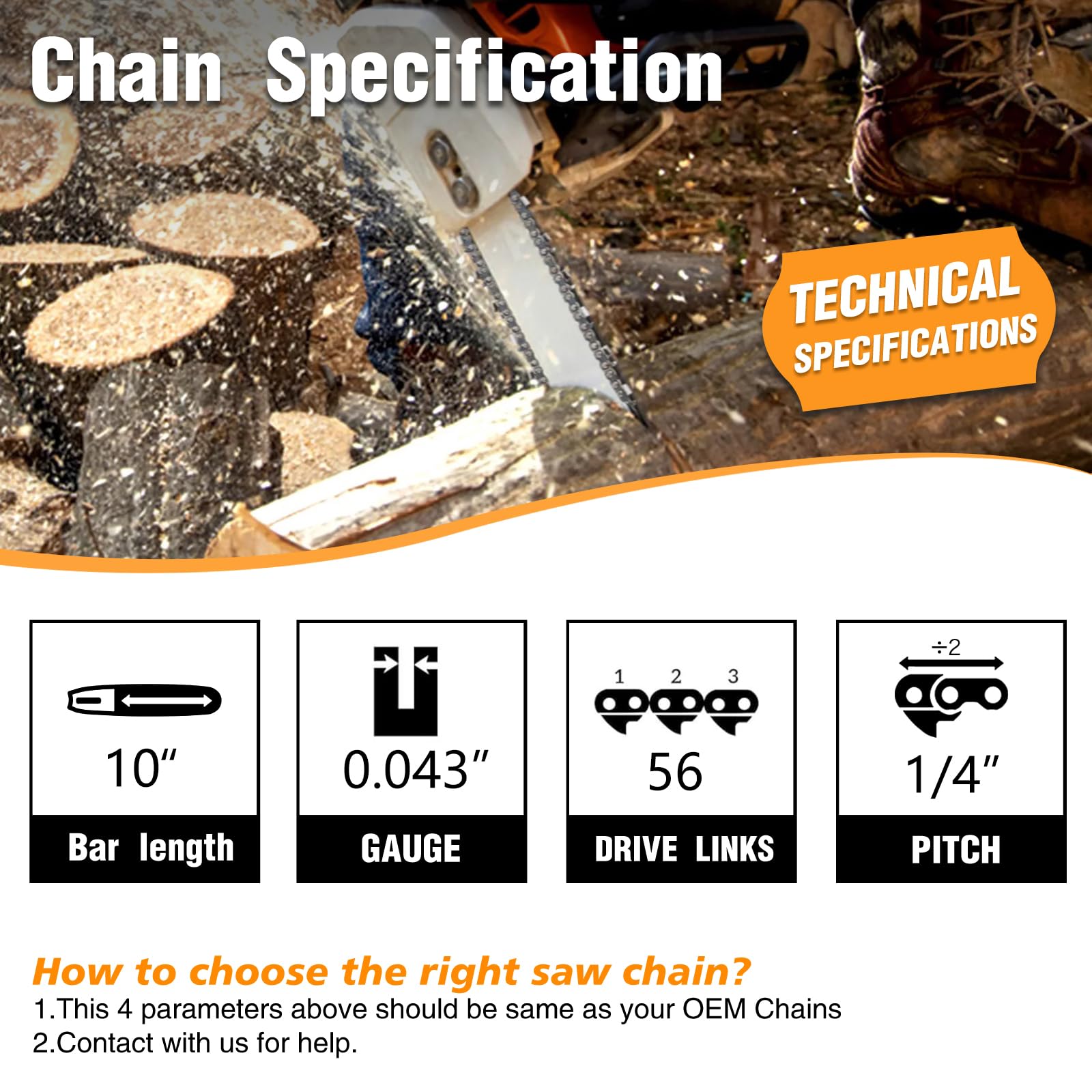 M.A.K three-pack chainsaw chain in a compact kit for flexibility