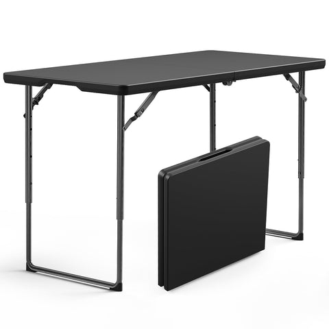 MAKE CHANGES folding table 4ft setup offers spacious surface for meals and gatherings.
