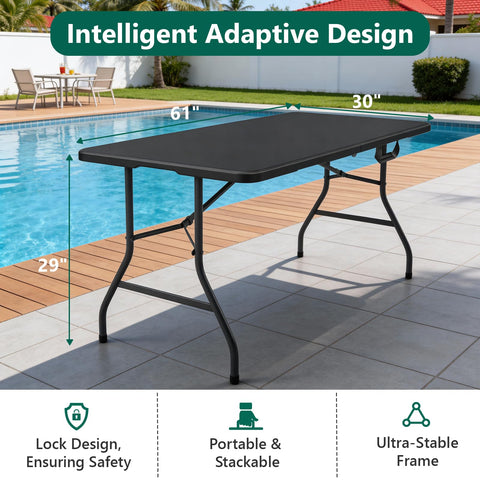 MAKE CHANGES folding table seats six to eight people.