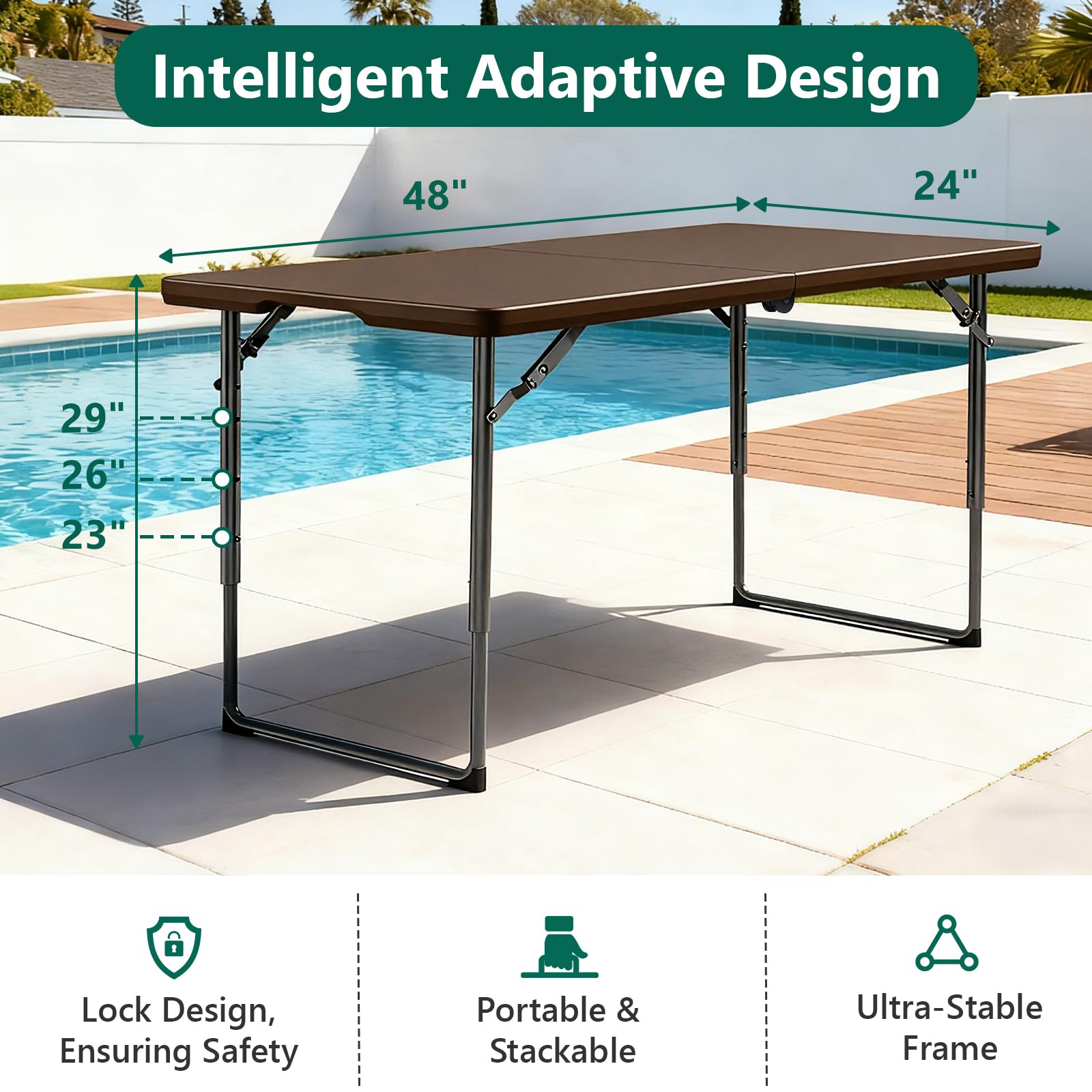 Make Changes half-fold design keeps storage compact while expanding tabletop space