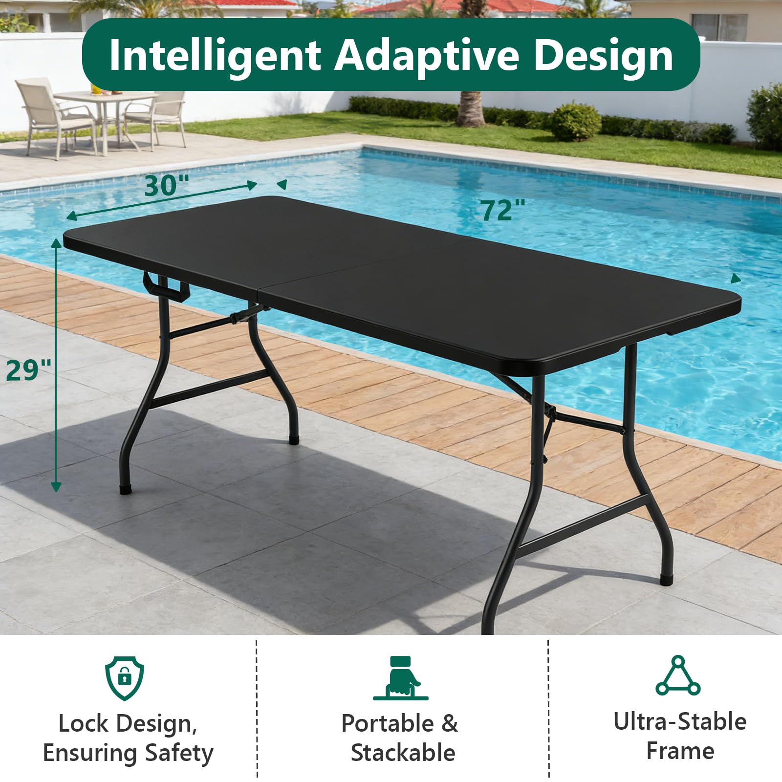 MAKE CHANGES heavy-duty legs provide stable support during outdoor gatherings.