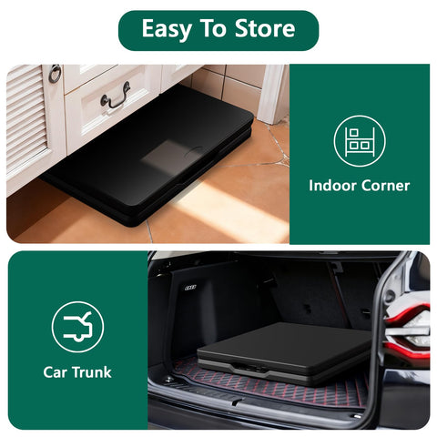MAKE CHANGES folding table wipe-clean plastic top resists stains.