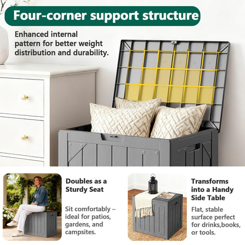 MAKE CHANGES lockable feature provides secure storage during outdoor activities