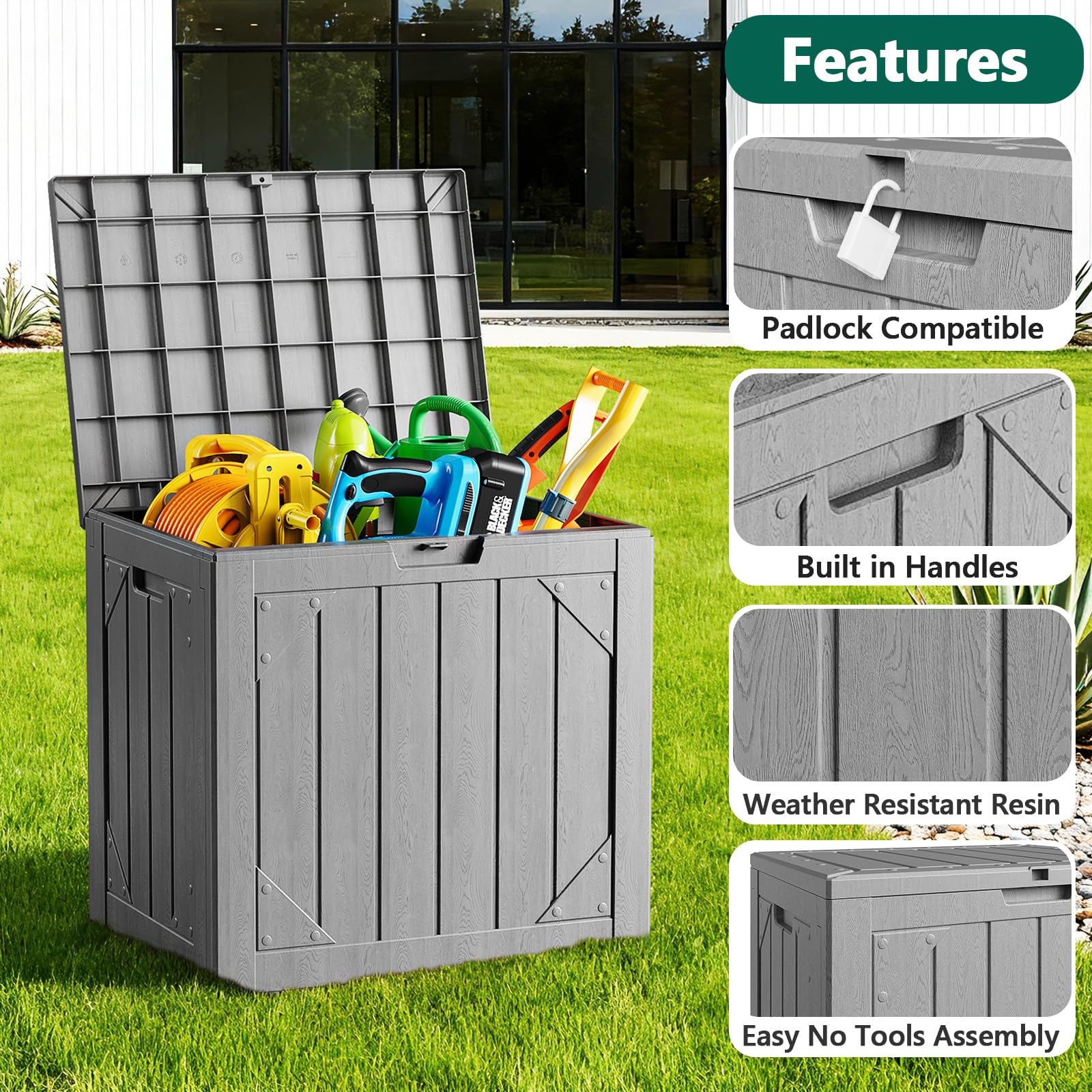 MAKE CHANGES UV-resistant resin resists sun damage for lasting outdoor use