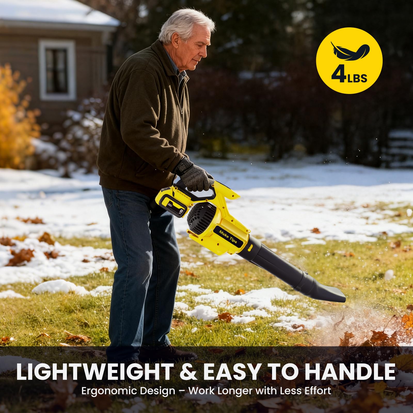 MakeTips all-season performance handles leaves, snow, and garage dust